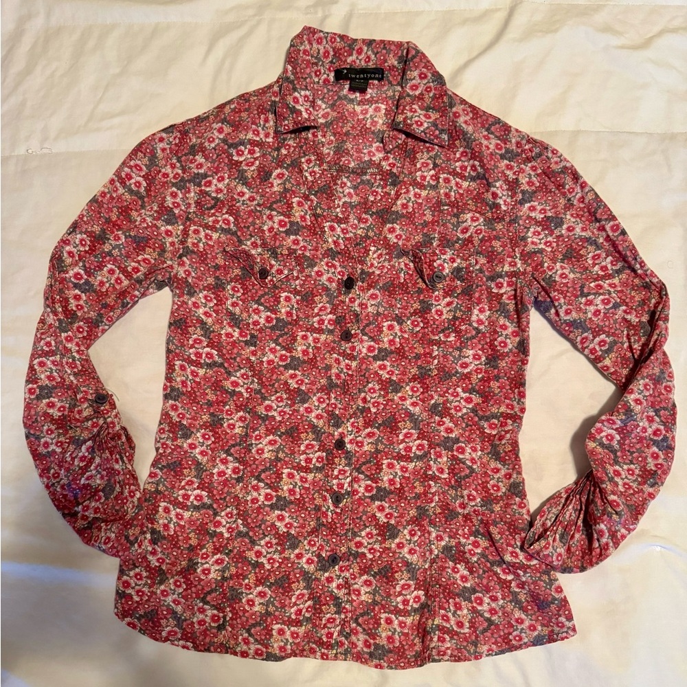 Floral Button-Up Blouse